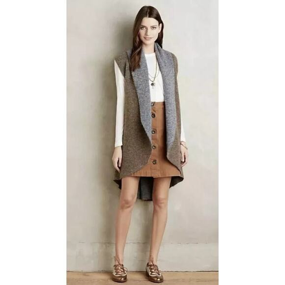 Anthropologie Moth Shawled Avalee Long Sweater Vest - Picture 1 of 8